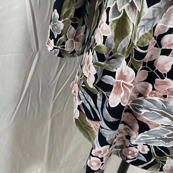 C Est. 1946 Stretch Square Neck Flower Print Casual Long Sleeve Blouse Sz M - Picture 5 of 8